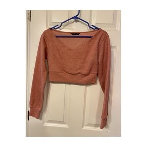 pink cropped sweater